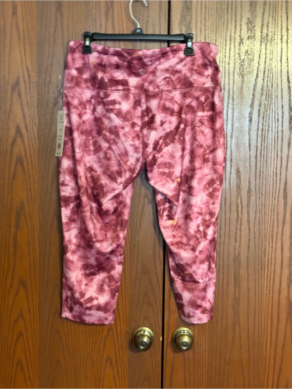 Women Pink Tie-Dye Performance Leggings 1X